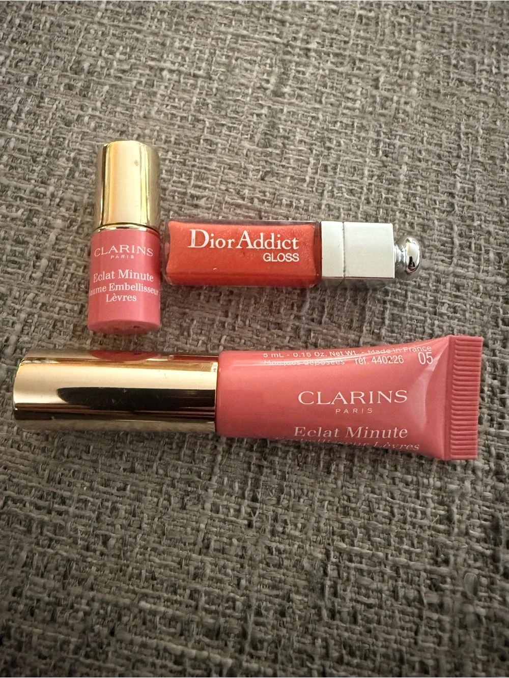 NEW Dior Addict Gloss & Clarins Lip Gloss Balm Deluxe Mini Bundle 3 Pc